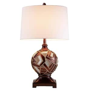 29.75 in. Brown Metallic Mosaic Design Table Lamp