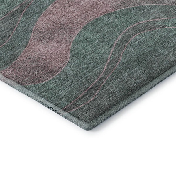 Mayfield Premium Machine Washable Abstract AMF1892 Sage 5 ft. x 7 ft. 6 in. Area Rug