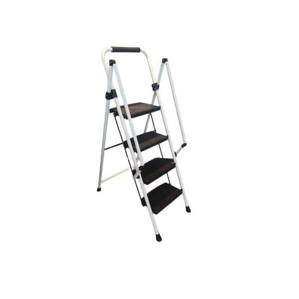 Siavonce Four Step Ladder, Lightweight Folding 4-Step Stool, Wide