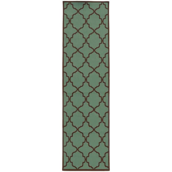 Home Decorators Collection Newport Aegean 2 ft. x 8 ft. Indoor/Outdoor Runner Rug