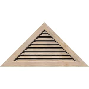 77" x 16" Triangle Unfinished Smooth Pine Wood Paintable Gable Louver Vent Functional