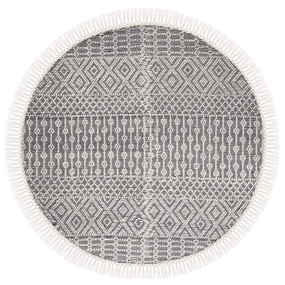 Natura 6 ft. x 6 ft. Round Ivory/Navy Geometric Tribal Area Rug price history on PriceWatchPro