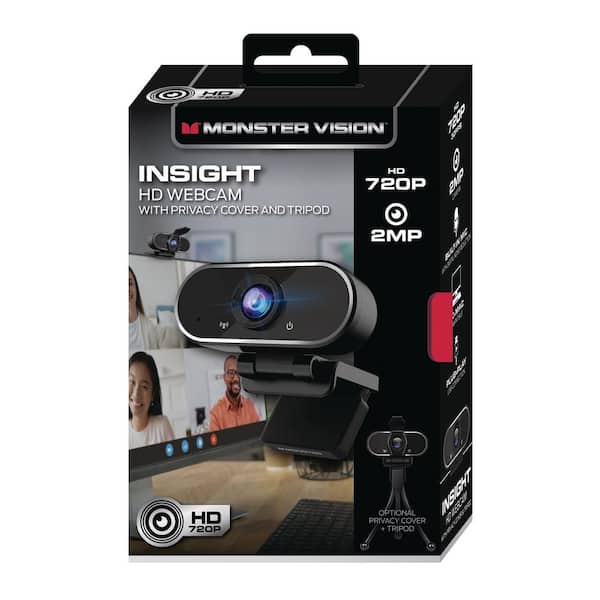Monster Insight 720p HD Computer Webcam, Powered by USB Adapter, Flexible  Tripod Included MWC9-1020-BLK - The Home Depot
