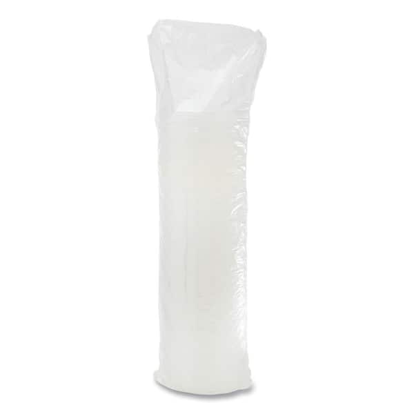 Choice 16 oz. White Poly Paper Cold Cup and Flat Straw Slot Lid - 100/Pack