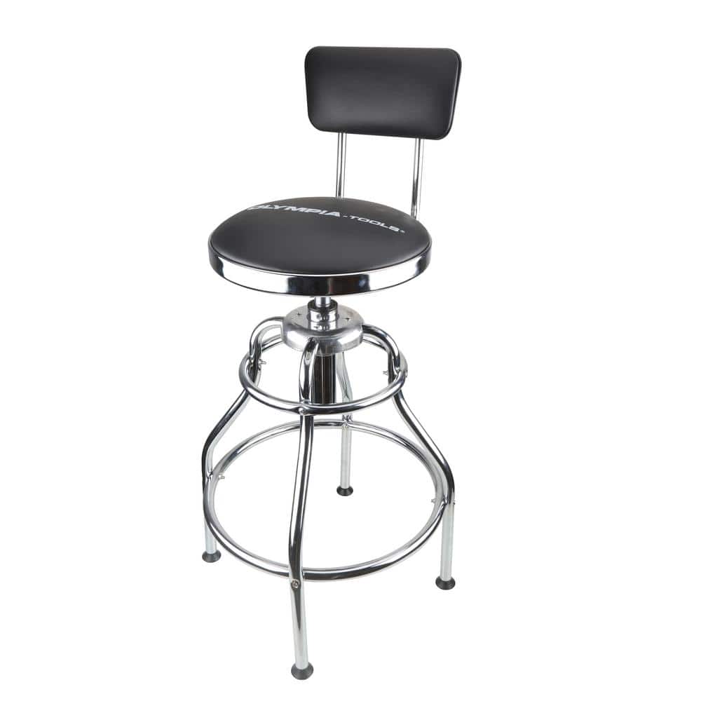 Black Adjustable Hydraulic Steel Work Stool with Vinyl Seat