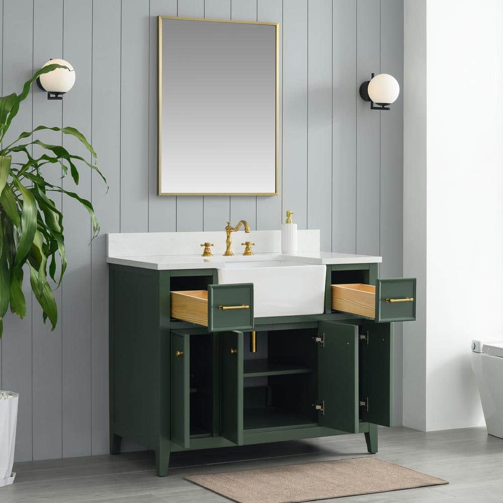 Evergreen 42'' Freestanding Single Bathroom Vanity with Ceramic Sink