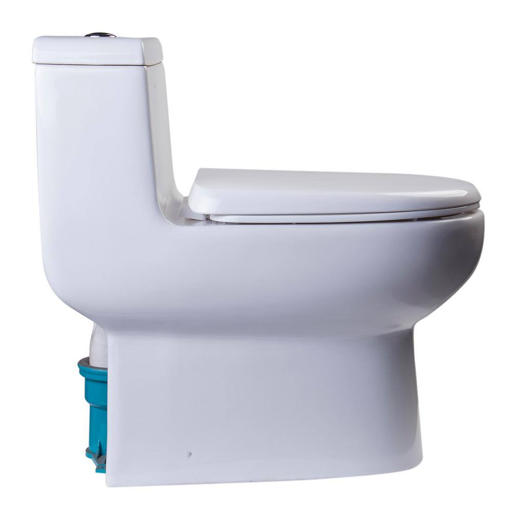 White High Efficiency Dual Flush One-Piece Toilet with Soft-Close Seat