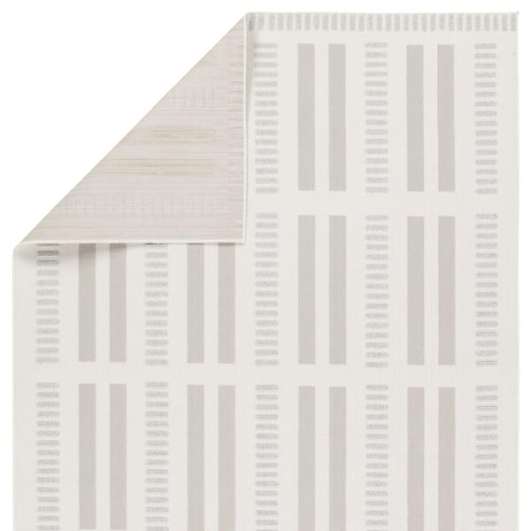 Adisa 5 ft. x 8 ft. Cream/Gray Striped Indoor/Outdoor Area Rug