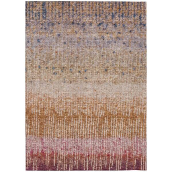 Chantille Machine Washable Indoor/Outdoor Abstract ACN2811 Orange 10 ft. x 14 ft. Area Rug
