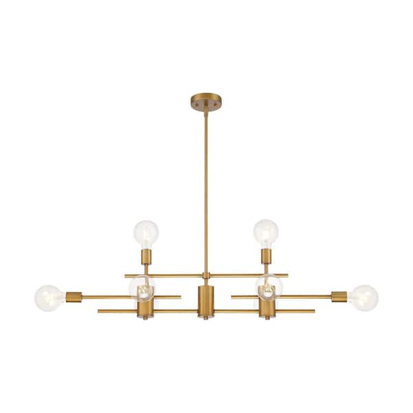Delphi 8-Light Aged Gold Billiard Light