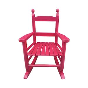 Rose Red Solid Wood Outdoor Rocking Chair Suitable for kids Durable for Balcony Porch