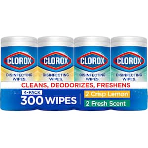 75-Count Crisp Lemon and Fresh Scent Bleach Free Disinfecting Cleaning Wipes (4-Pack)