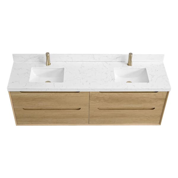 LANDOLT AuroraSky 72 in. Double Sink Floating Bath Vanity in
