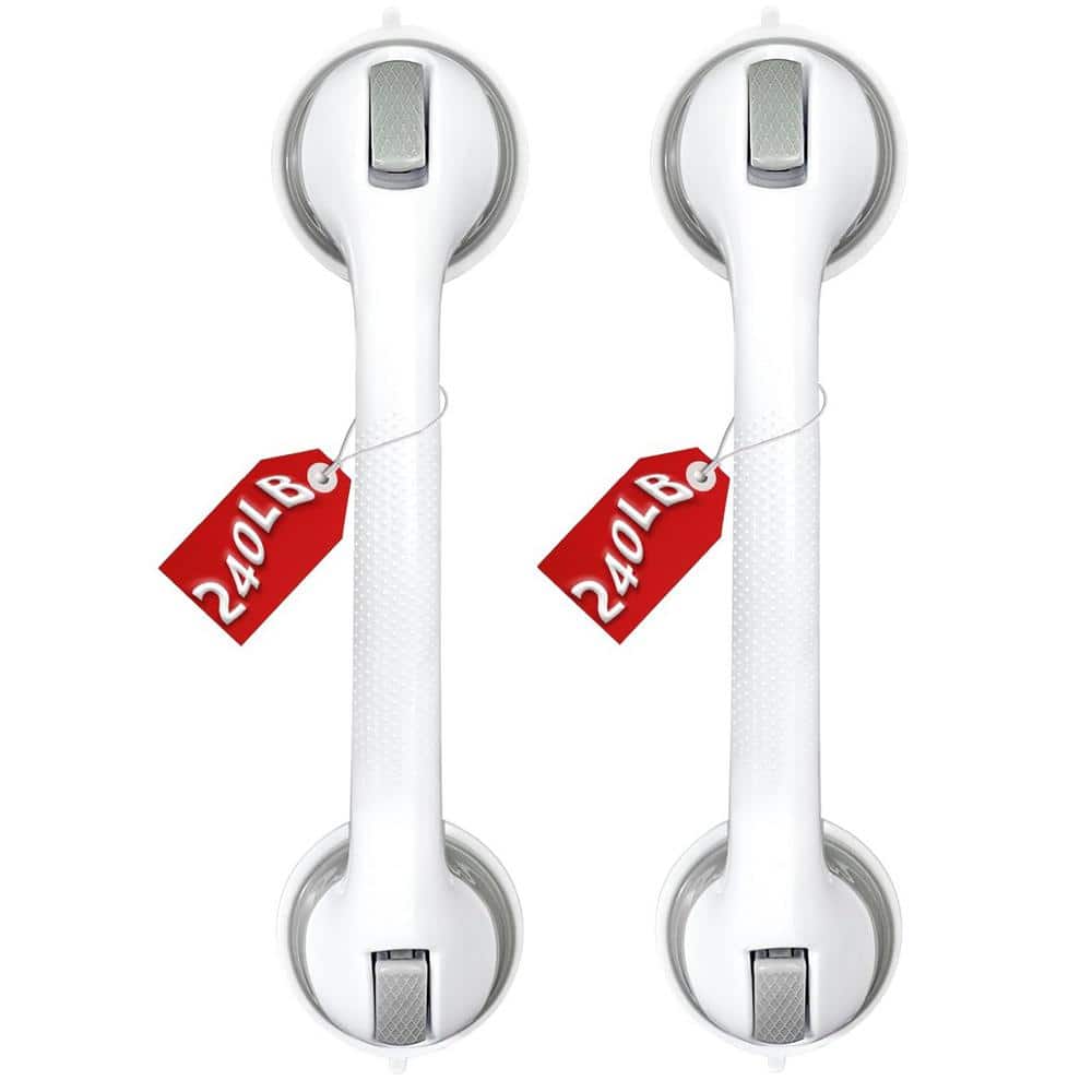 16 in. Suction Cup Grab Bars for Bathtubs Showers Safety Wall Mounted, 2-Pa