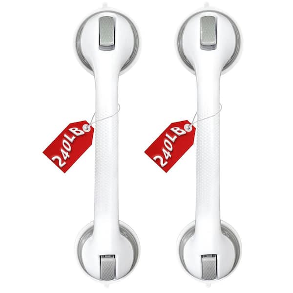 16 in. Suction Cup Grab Bars for Bathtubs Showers Safety Wall Mounted, 2-Pack