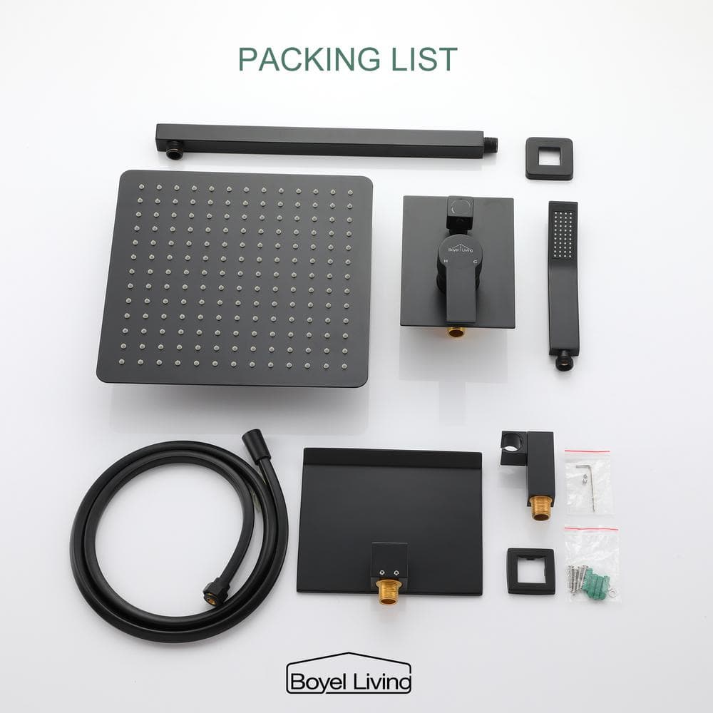 Matte Black Wall-Mounted Multi-Head Shower System with Handheld