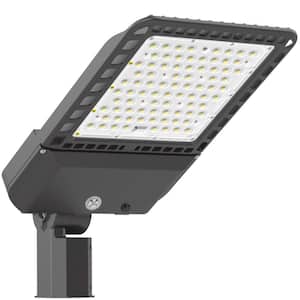 1500-Watt Equivalence Integrated LED Bronze 300W Parking Lot Area Light, 5000K White, 39000 Lumens with Photocell