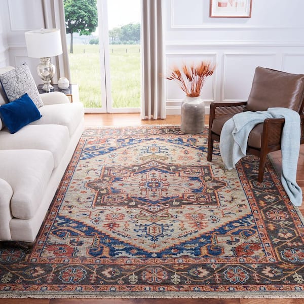 Samarkand 8 ft. x 10 ft. Gray/Charcoal Medallion Ornate Area Rug