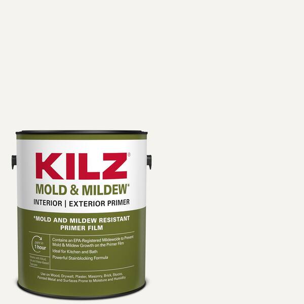 KILZ Mold and Mildew 1 Gal. White Water Based Interior and Exterior Primer, Sealer and Stain-Blocker
