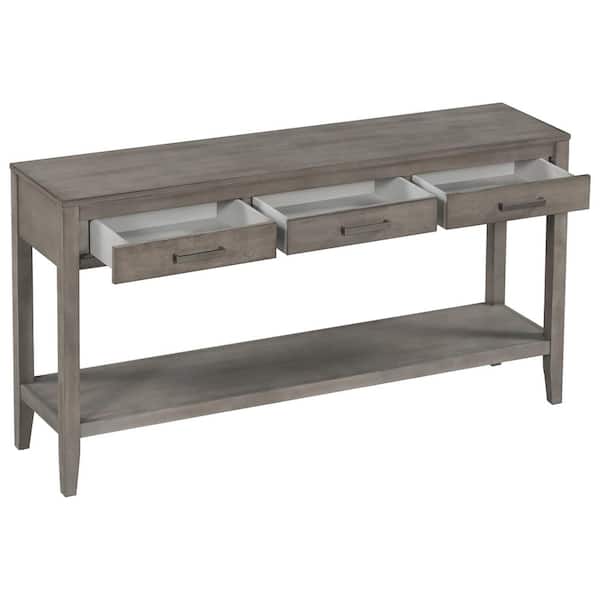 COWLOWN 59.1 in. W x 13.8 in. D x 31.7 in. H Bathroom Gray Linen Cabinet