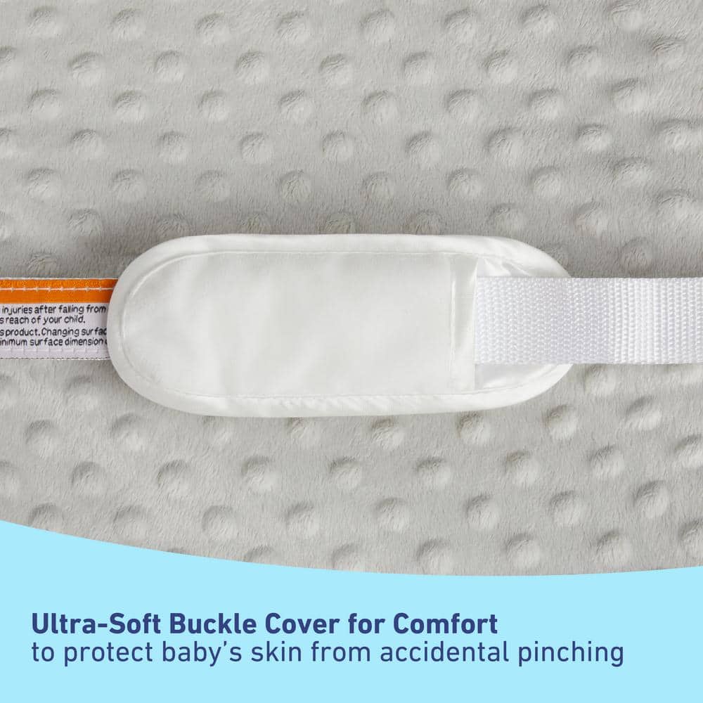 Graco Gray and White Oval Contoured Changing Pad with Cover