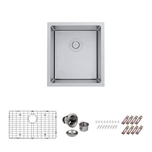 Bryn 16-Gauge Stainless Steel 16 in. Single Bowl Undermount Kitchen Sink with Bottom Grid and Drain