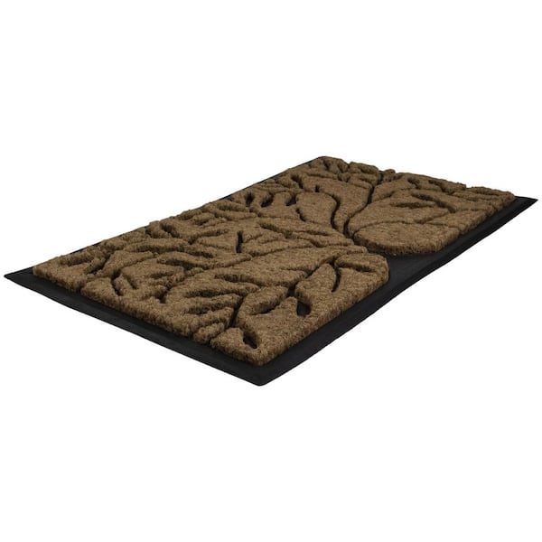 Brown 29.5 in. x 17.75 in. Rubber and Coir Outdoor Door Mat