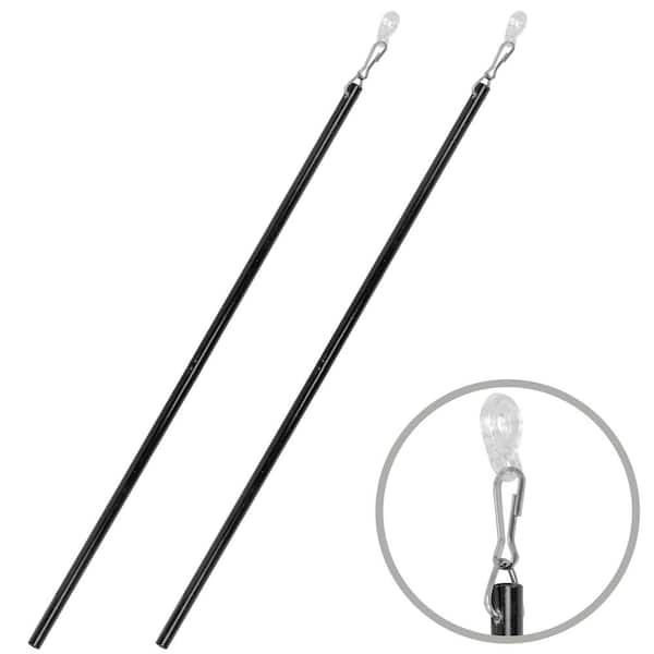 3/8" Fiberglass Baton with Snap & Adaptor - 48 inch long in Black (2PCS)