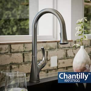 Chantilly Single Handle Touchless Pull-Down Sprayer Kitchen Faucet in Gunmetal Grey