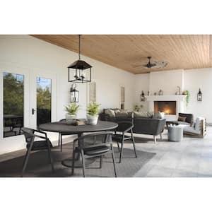 Springer II 60 in. Indoor/Outdoor Matte Black Farmhouse Ceiling Fan with Remote Included for Living Room