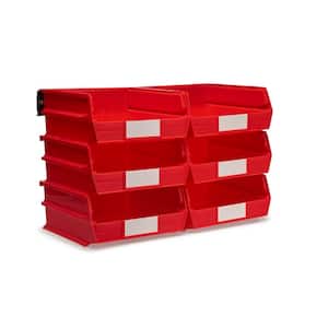 14.5 in. H x 22 in. W x 10.875 in. D Red Plastic 6-Cube Organizer