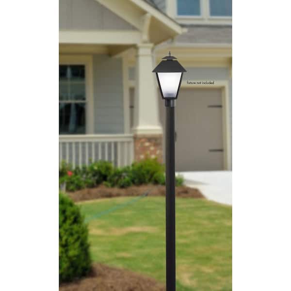 Black Post Mount Light Pole Top Fixture Lantern Lamp Home Outdoor Lighting Decor 