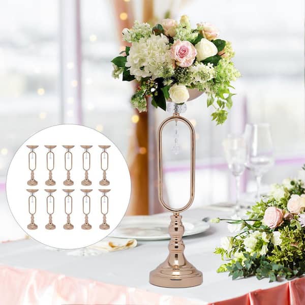 YIYIBYUS 19.5 in. Tall Metal Candle Holder Wedding Decoration Flower  Arrangement Vase in Gold (10-Pieces) CF-ZJ5634-379 - The Home Depot