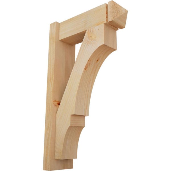 Ekena Millwork 6 in. x 30 in. x 18 in. Douglas Fir Balboa Arts and Crafts Rough Sawn Outlooker