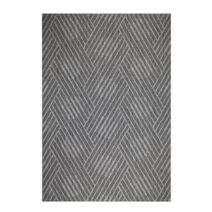 Maryland 4 ft. X 6 ft. Fossil Gray Geometric Area Rug