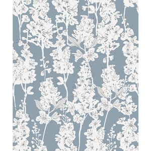 Blue Larkspur Vinyl Peel and Stick Wallpaper Sample