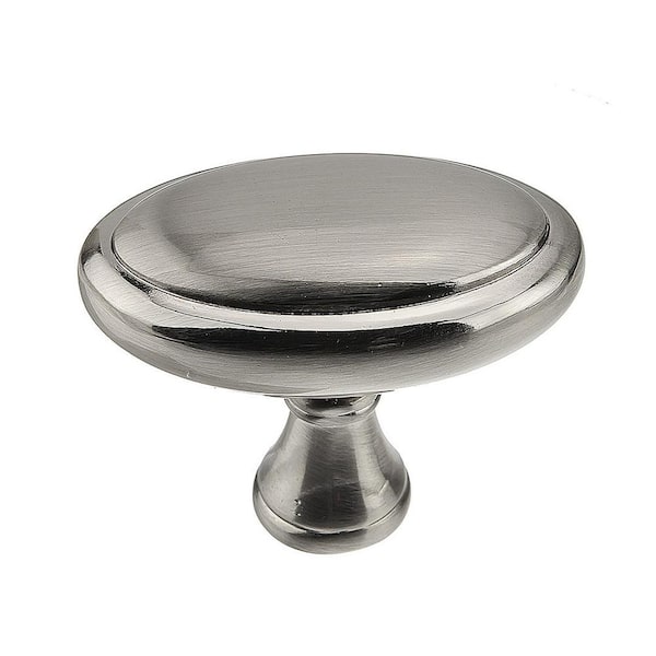 Richelieu Hardware Candiac Collection 1-9/16 in. (40 mm) x 15/16 in. (24 mm) Brushed Nickel Traditional Cabinet Knob