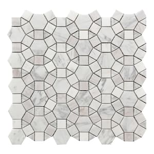 Rockart Kaleidoscope Polished 12 in. x 12 in. Marble Natural Stone Mosaic Tile (10.7639 sq. ft./Case)
