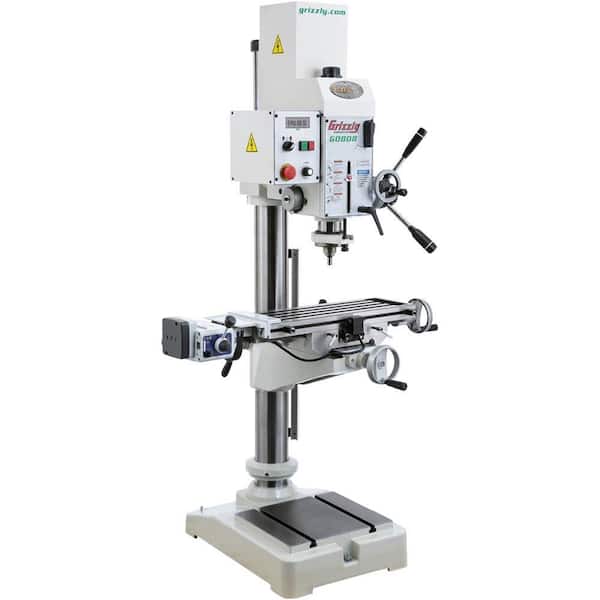 Grizzly Industrial 20-3/4 in. Gearhead Drill Press with Cross-Slide Table, Variable Speed and R8 Taper