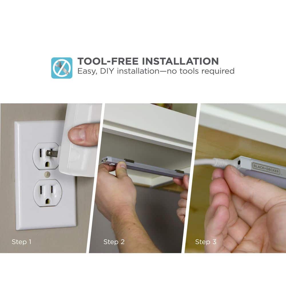 24" Cool White LED Under-Cabinet Lighting Kit with Touch-Free Activation