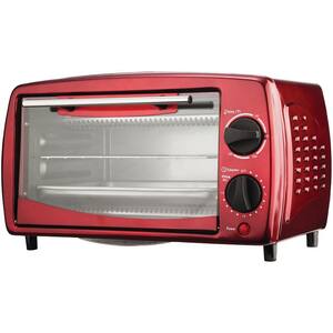 4-Slice Red Toaster Oven