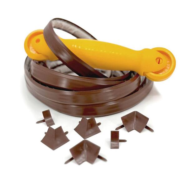 InstaTrim 3/4 in. x 10 ft. Dk Brown PVC Self-adhesive Flexible Caulk Molding, Applicator Tool and Corner and End Caps