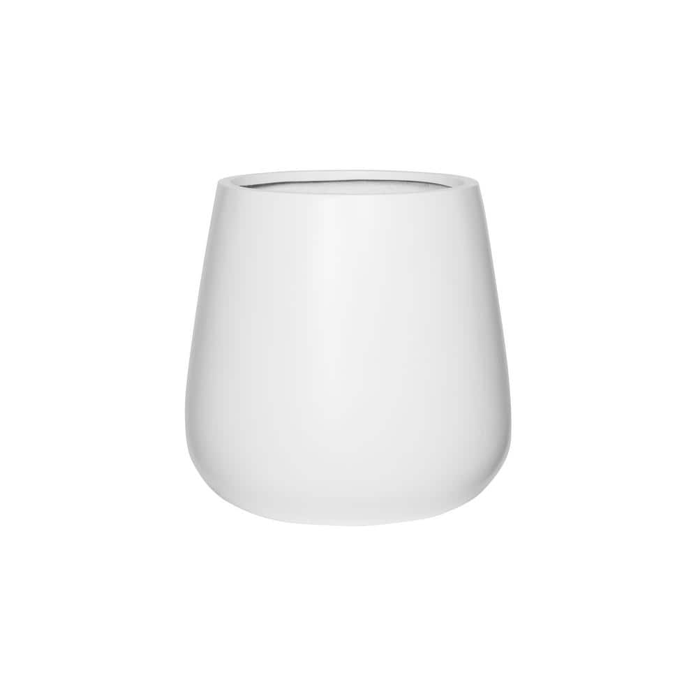 18.1 in. Tall, Matte White Pax Medium Fiberstone Indoor Outdoor Modern Round Planter price history on PriceWatchPro
