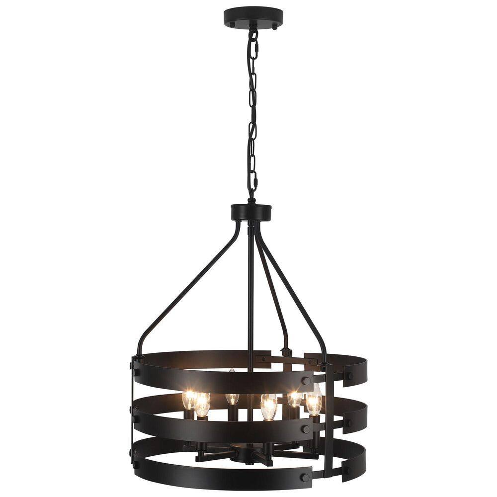 6-Light Black Farmhouse Chandelier, Triple Circle Candle Chandelier for Sloped Ceilings price history on PriceWatchPro