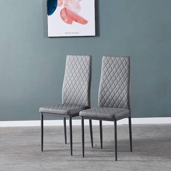Unbranded Modern Simple Dining Chair 6 Piece Set-Gray