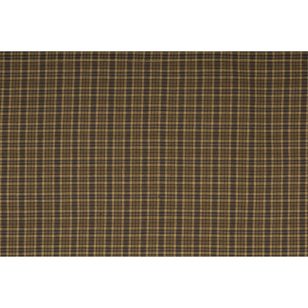 Moss Green Plaid Cotton Rod Pocket 60" Window Valance
