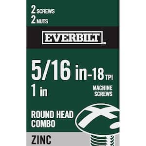5/16 in.-18 x 1 in. Combo Round Head Zinc Plated Machine Screw (2-Pack)