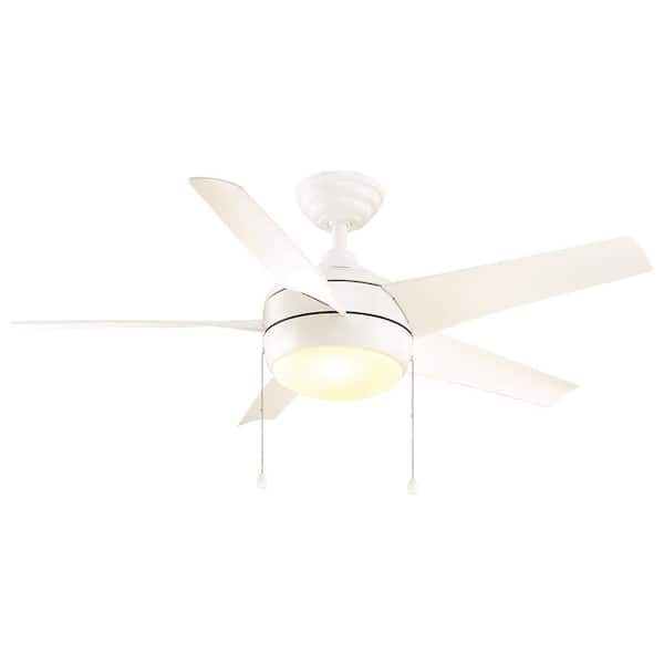 Home Decorators Collection Windward 44 in. LED Indoor Matte White Ceiling Fan with Light Kit