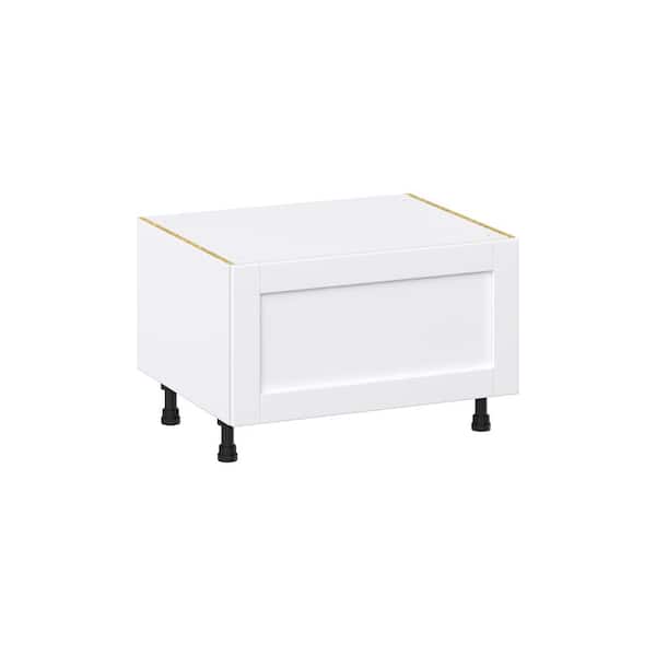 J COLLECTION Milton 30 in. W x 24 in. D x 19.5 in. H Assembled Shaker Window Seat Base Kitchen Cabinet in Bright White