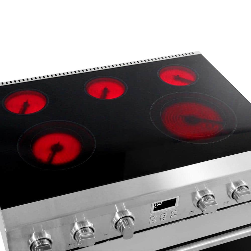 36" Stainless Steel Electric Convection Range with Ceramic Glass Cooktop